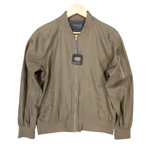 Inso Bomber Jacket Mens Medium Olive Green‎ Excellent Lightweight Full Zip